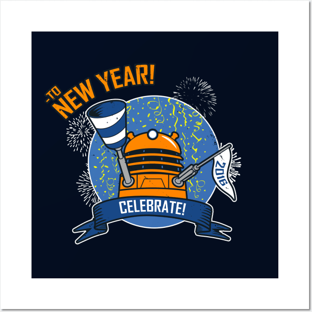 New Year Celebration Cute Alien Meme Wall Art by BoggsNicolas